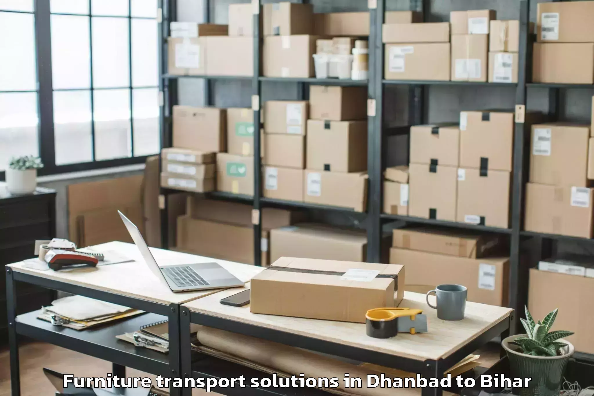 Dhanbad to Madhepura Furniture Transport Solutions Booking